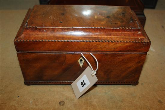 Mahogany inlaid tea caddy